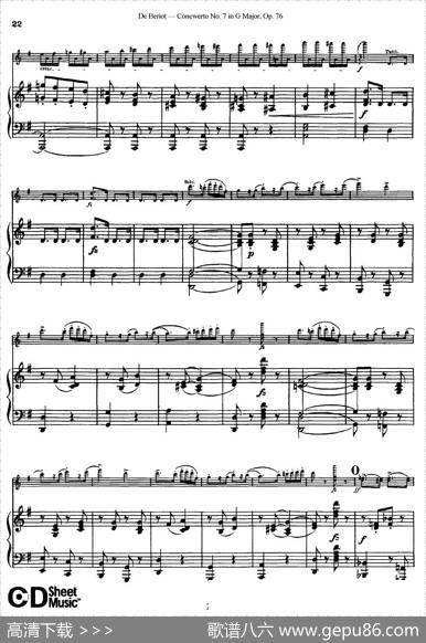 G大调第七协奏曲（ConcertoNo.7inGMajor）Op.76（小提琴+钢琴伴奏）|​贝里奥（Beriot）