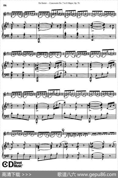 G大调第七协奏曲（ConcertoNo.7inGMajor）Op.76（小提琴+钢琴伴奏）|​贝里奥（Beriot）