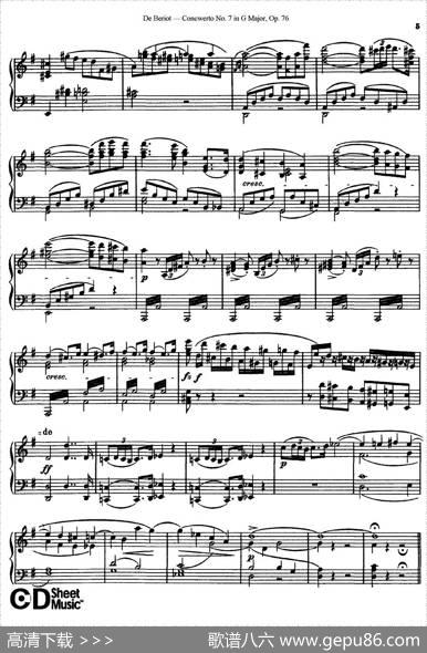 G大调第七协奏曲（ConcertoNo.7inGMajor）Op.76（小提琴+钢琴伴奏）|​贝里奥（Beriot）