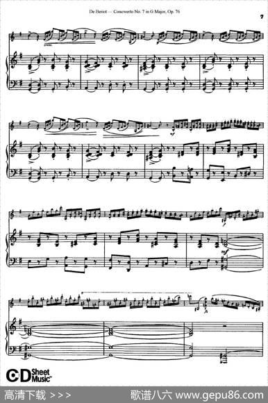 G大调第七协奏曲（ConcertoNo.7inGMajor）Op.76（小提琴+钢琴伴奏）|​贝里奥（Beriot）