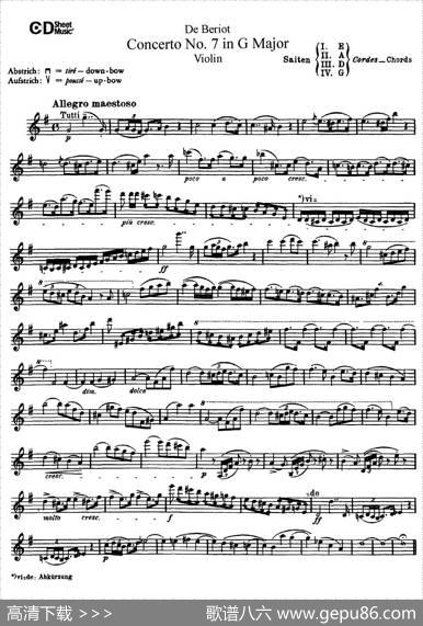 G大调第七协奏曲（ConcertoNo.7inGMajor）Op.76|​贝里奥（Beriot）