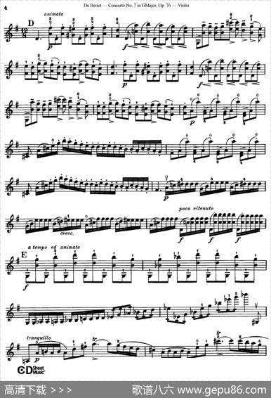 G大调第七协奏曲（ConcertoNo.7inGMajor）Op.76|​贝里奥（Beriot）