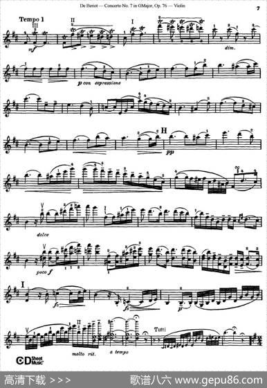 G大调第七协奏曲（ConcertoNo.7inGMajor）Op.76|​贝里奥（Beriot）