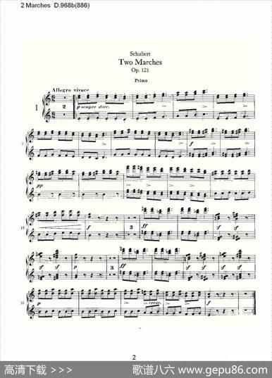 2MarchesD.968b（886[2进行曲D.968]）