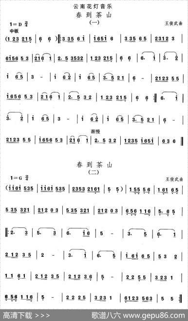 中国民族民间舞曲选（六)云南花灯：春到茶）|王俊武