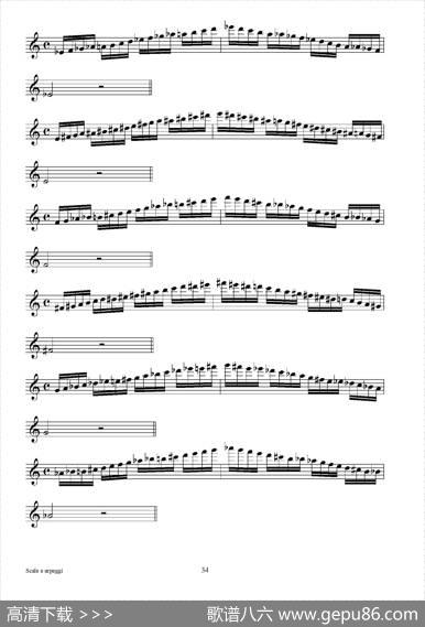 实用的萨克斯音阶练习曲集（P31——46）