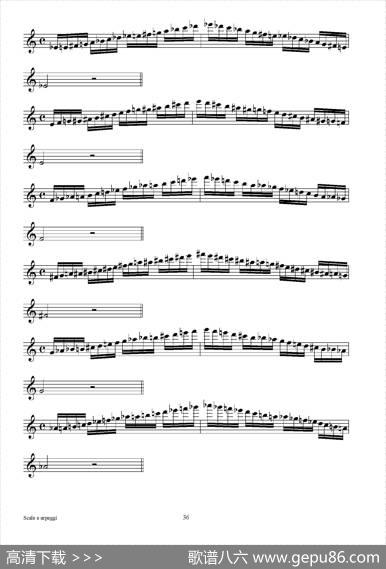 实用的萨克斯音阶练习曲集（P31——46）