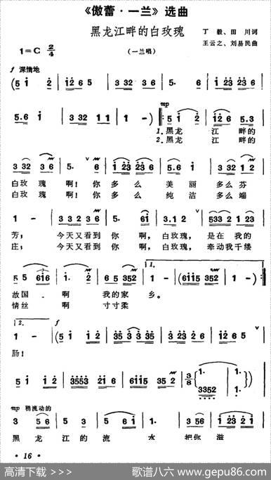黑龙江畔的白玫瑰（歌剧《傲蕾·一兰》选曲） - 丁毅田川|王云之刘易民