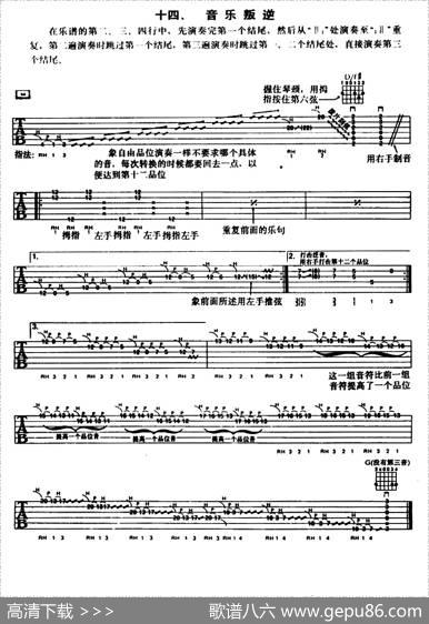 重金属吉他演奏示范曲谱（十四、音乐叛逆）