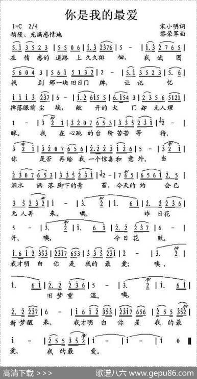 你是我的最爱（宋小明词黎荣军曲） - 宋小明|黎荣军