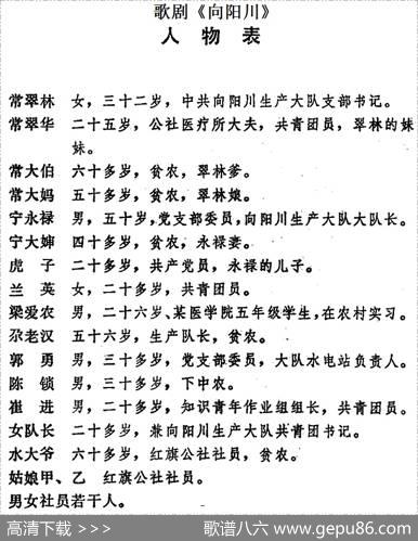 歌剧《向阳川》全剧之第一场前奏