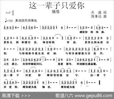 这一辈子只爱你 - 天成|张朱论