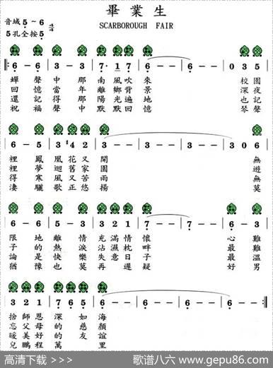 毕业生（六孔陶笛谱）