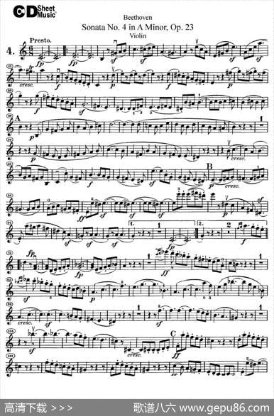 A小调第四小提琴奏鸣曲（SonataNo.4inAMinorOp.23）|Beethoven（​贝多芬）