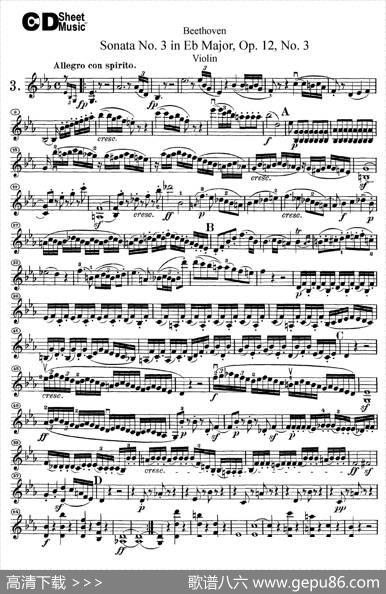 降E大调第三小提琴奏鸣曲（SonataNo.3inEbMajorOp.12,No.3）|Beethoven（​贝多芬）