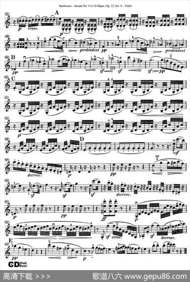降E大调第三小提琴奏鸣曲（SonataNo.3inEbMajorOp.12,No.3）|Beethoven（​贝多芬）