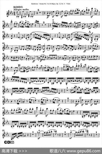 降E大调第三小提琴奏鸣曲（SonataNo.3inEbMajorOp.12,No.3）|Beethoven（​贝多芬）