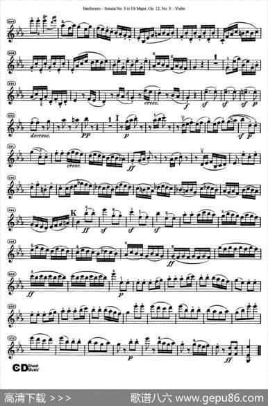 降E大调第三小提琴奏鸣曲（SonataNo.3inEbMajorOp.12,No.3）|Beethoven（​贝多芬）
