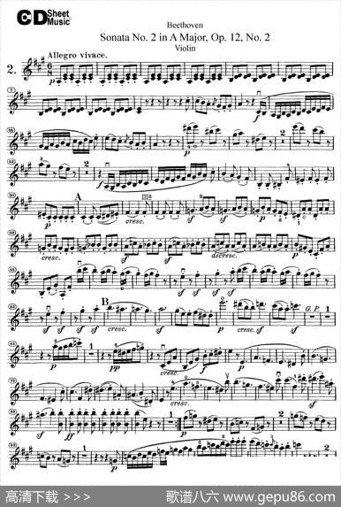 A大调第二小提琴奏鸣曲（SonataNo.2inAMajorOp.12,No.2）|Beethoven（​贝多芬）