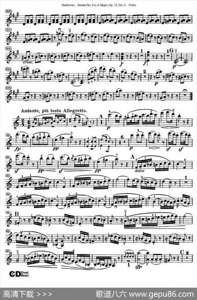 A大调第二小提琴奏鸣曲（SonataNo.2inAMajorOp.12,No.2）|Beethoven（​贝多芬）