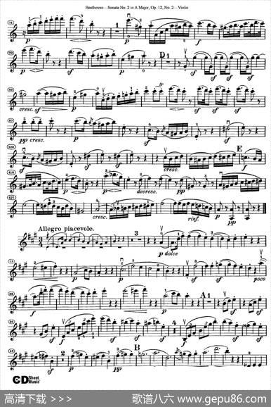 A大调第二小提琴奏鸣曲（SonataNo.2inAMajorOp.12,No.2）|Beethoven（​贝多芬）