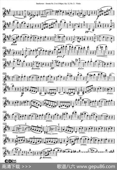 A大调第二小提琴奏鸣曲（SonataNo.2inAMajorOp.12,No.2）|Beethoven（​贝多芬）