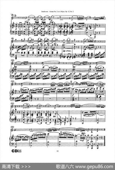 A大调第二小提琴奏鸣曲（SonataNo.2inAMajorOp.12,No.2）（小提琴+钢琴伴奏）|Beethoven（​贝多芬）