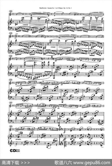 D大调第一小提琴奏鸣曲（SonataNo.1inDMajorOp.12,No.1）（小提琴+钢琴伴奏）|Beethoven（​贝多芬）