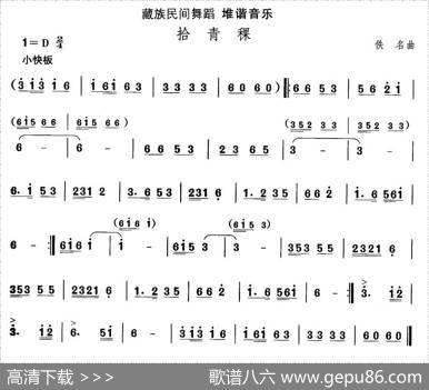 中国民族民间舞曲选（七)藏族舞蹈：堆谐-拾青）