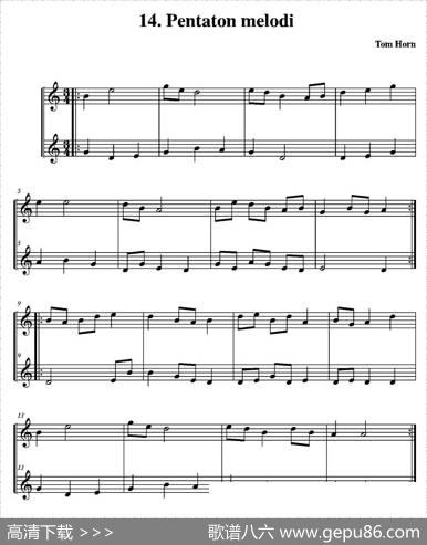 Pentatonmelodi（简易二重奏）|TomHorn（霍恩·汤姆）