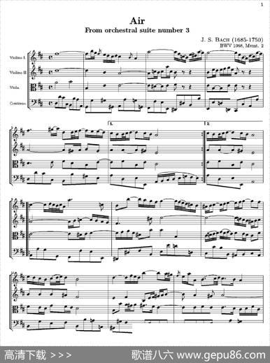Air（Fromorchestralsuitenumber3BWV1068）（弦乐四重奏）|BACH（巴赫）