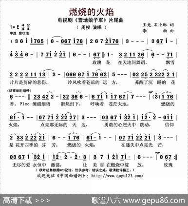 燃烧的火焰（电视剧《雪地娘子军》片尾曲） - 王光、石小琳|李柏