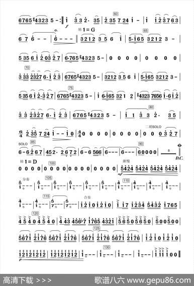 庆典序曲（民乐合奏高胡分谱）