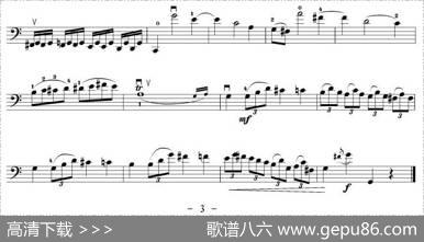 大调奏鸣曲（大提琴谱）