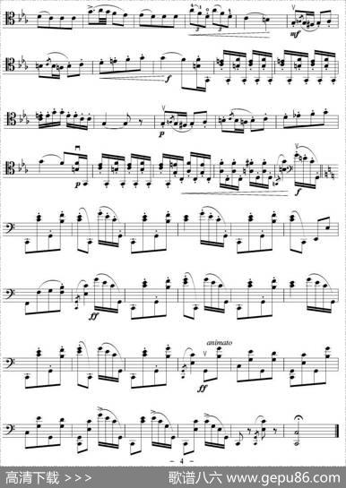回旋曲（凯里尼作曲版）（大提琴谱）|凯里尼