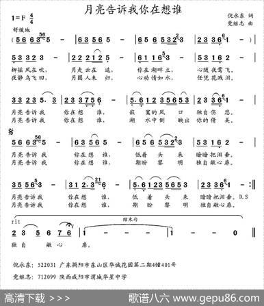 月亮告诉我你在想谁 - 倪永东|党继志