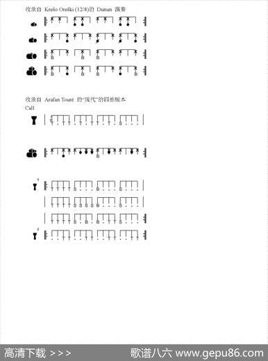 Tiriba（非洲手鼓谱）