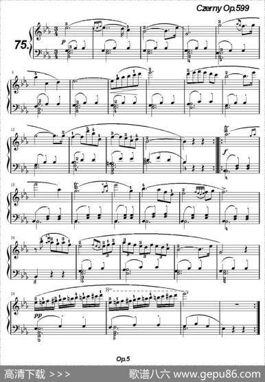 《车尔尼练习曲》OP.599之071-080