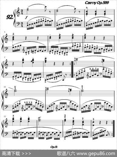 《车尔尼练习曲》OP.599之091-100