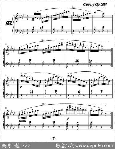 《车尔尼练习曲》OP.599之091-100