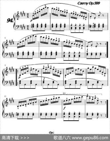 《车尔尼练习曲》OP.599之091-100