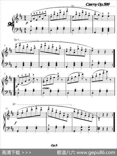 《车尔尼练习曲》OP.599之091-100