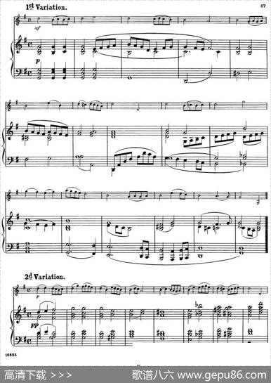 25首小提琴曲合集：ThemewithVariations.（GUIDOPAPINI.Op.57）（小提琴+钢琴伴奏）|BENONILAGYE
