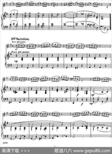 25首小提琴曲合集：ThemewithVariations.（GUIDOPAPINI.Op.57）（小提琴+钢琴伴奏）|BENONILAGYE