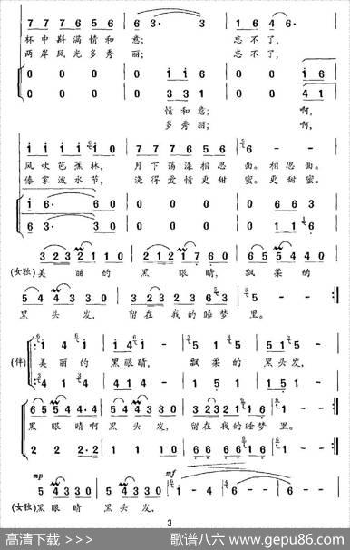 美丽的黑眼睛，飘柔的黑头发（独唱+伴唱） - 高峻|龙飞