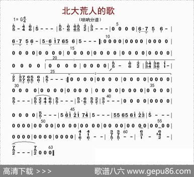 北大荒人的歌（唢呐分谱）