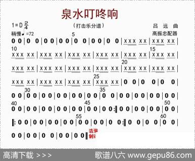 泉水叮咚响（打击乐分谱）|高振忠配器