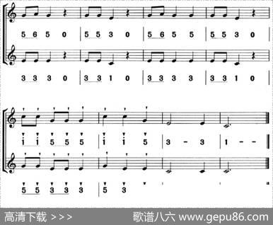 啄木鸟（八孔竖笛线简谱对照版、二重奏） - 郑冷横|郑冷横