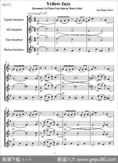 YellowJazz（saxophonequartet、四重奏）