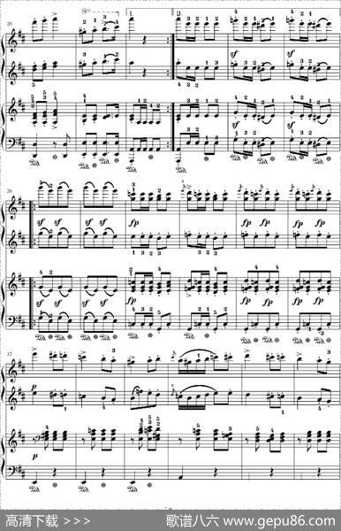 军队进行曲（四手联弹）